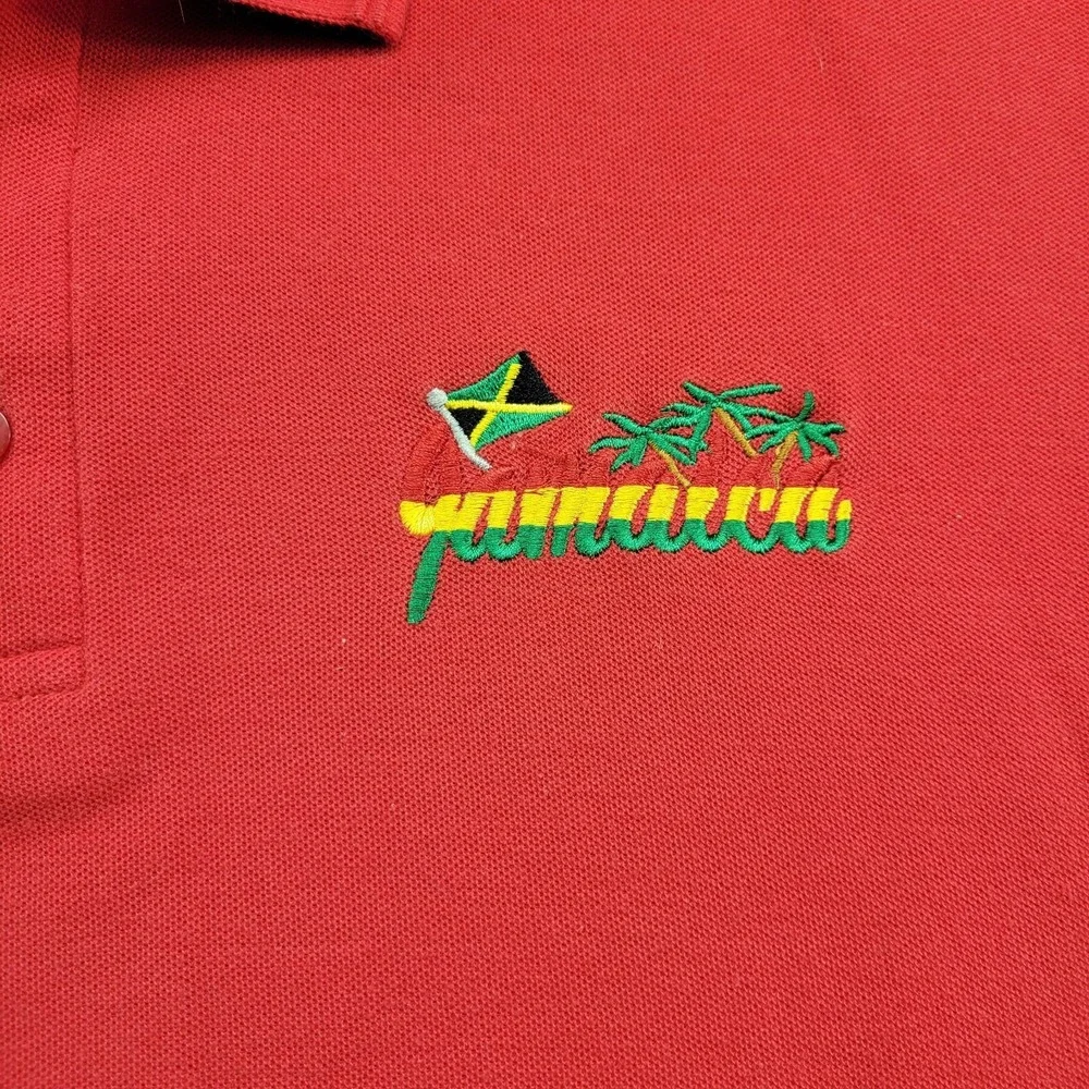 Main St. Jamaica red polo shirt w/ Jamaica Embroidered size XL